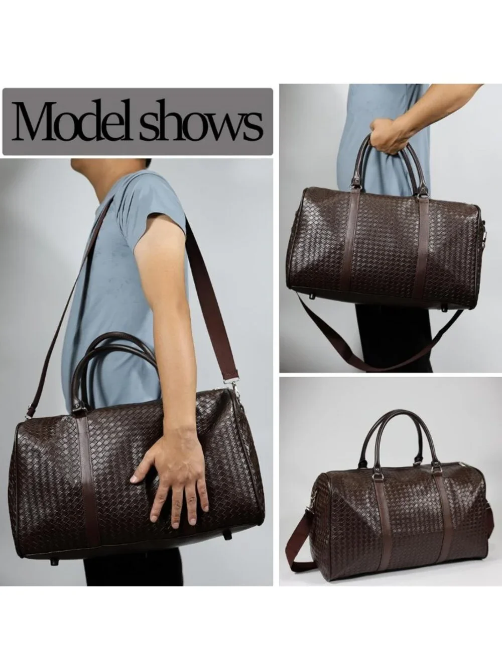 27L Waterproof Travel Duffle Bag with Shoe Compartment & Foldable Toiletry Bag